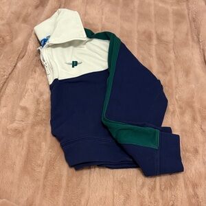 Colorblock Quarter-Zip prince cropped sweater